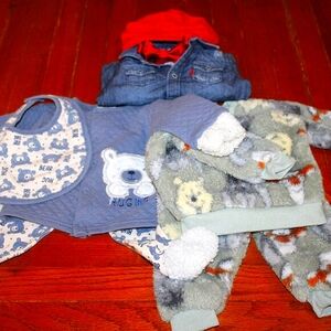 Baby Boy Outfit Bundle - 3-6 Months - Disney, Jean Jacket, Bear Theme - 8 Piece